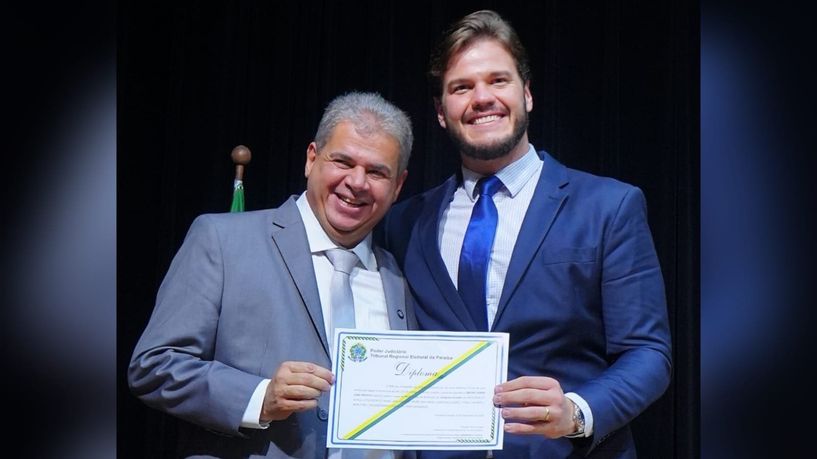 Bruno Cunha Lima e Alcindor Vilarim Filho foram diplomados ontem (17) pela Justiça Eleitoral. (foto: Leydson Jakson/PMCG)